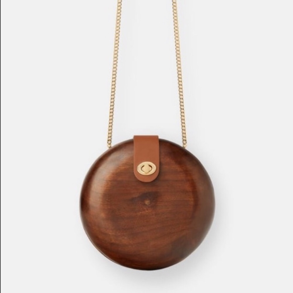 Zara Handmade Wood Crossbody Bag